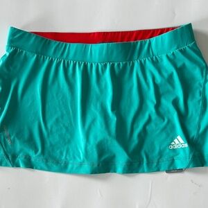 adidas Performance Women's Teal and Red Tennis Skirt w/ Shorts Size LNWT